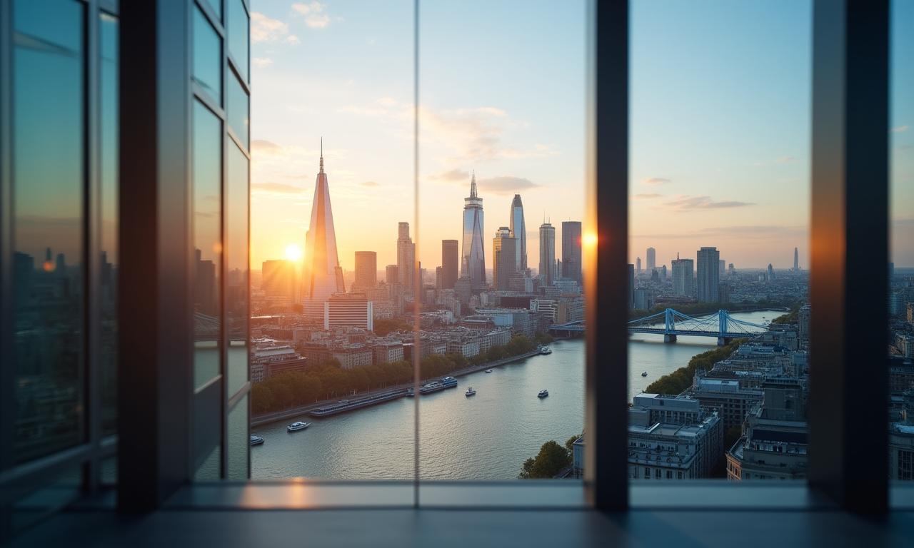 Modern London legal office overlooking the Thames